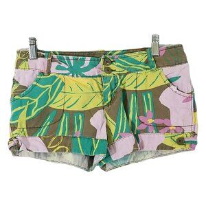 Mossimo Supply Co. Booty Shorts Juniors Size 1 Multicolor Floral Pocket Cotton‎